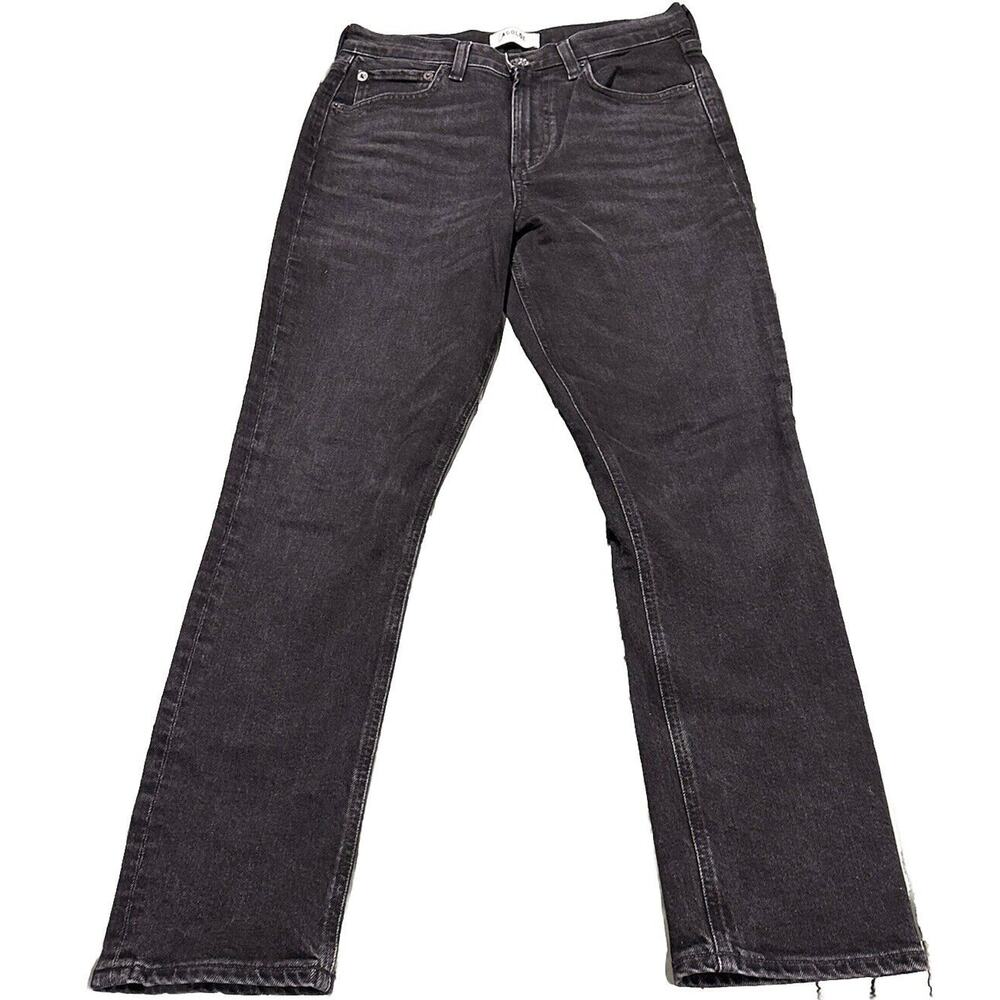 Agolde Womens Size 26 Merrel Mid Rise Leg Stretch Black Denim Jeans